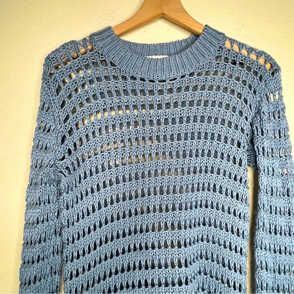 SABLYN Mariella Open Knit Sweater, Cielo Blue, size S - Picture 7 of 7